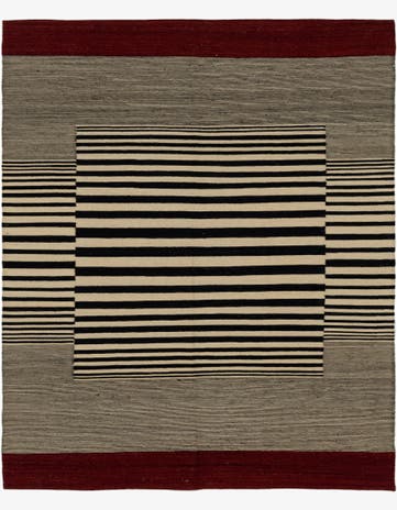 6' 2 x 7' 7 Hand Woven Kilim Modern Wool Rug