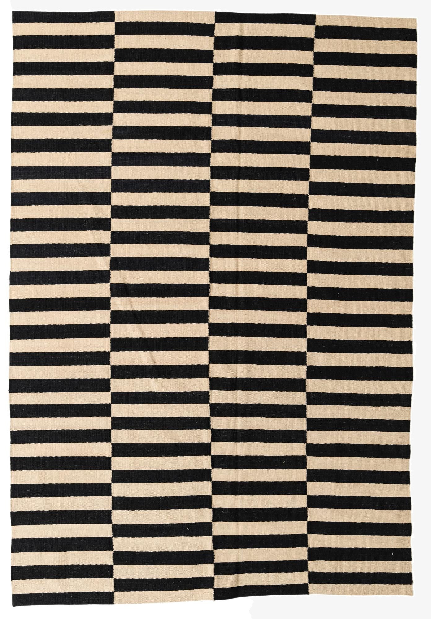 6' 6 x 9' 7  Hand Woven Kilim Modern Wool Rug