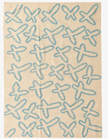 6' 9 x 7' 10 Hand Woven Kilim Modern Wool Rug