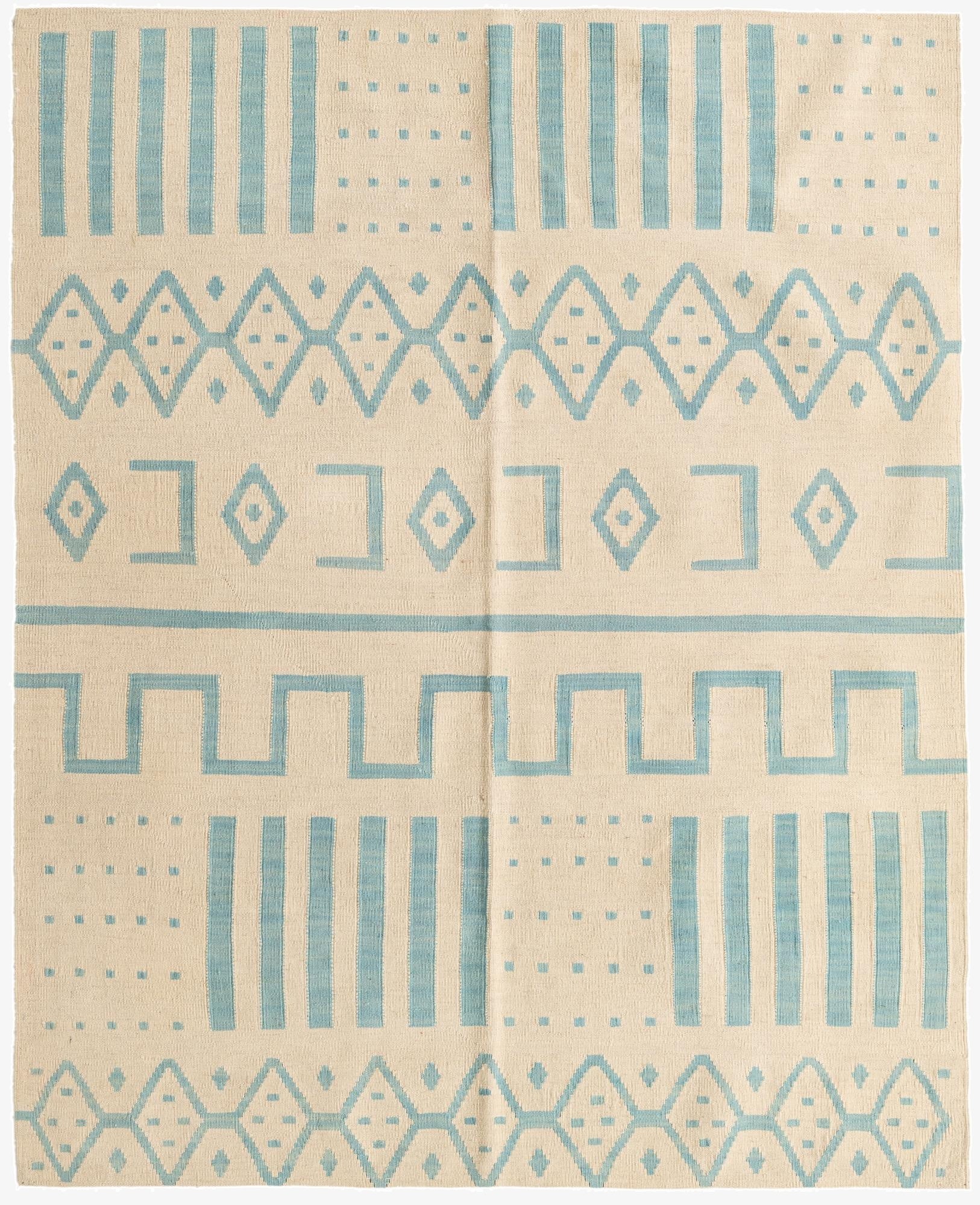 5' 2 x 6' 5  Hand Woven Kilim Modern Wool Rug