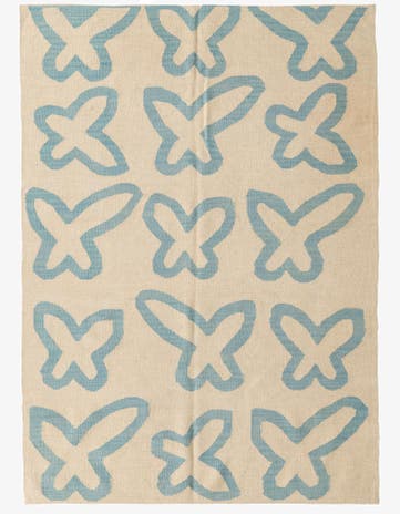 4' 10 x 6' 8 Hand Woven Kilim Modern Wool Rug