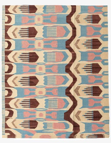 5' 4 x 6' 7 Hand Woven Kilim Modern Wool Rug