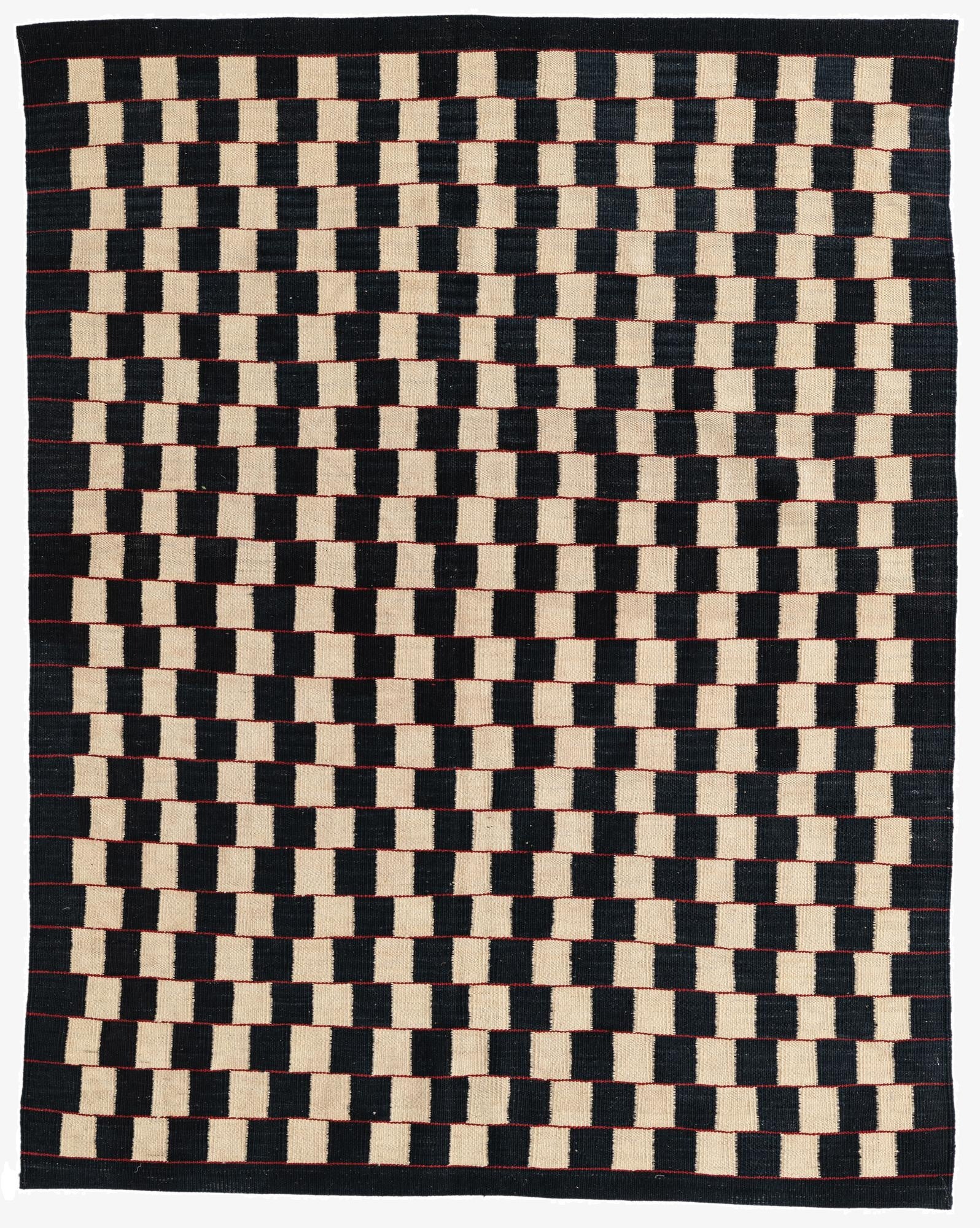 5' x 6' 3  Hand Woven Kilim Modern Wool Rug