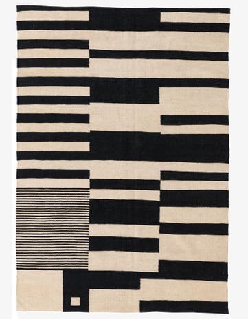 4' 9 x 6' 9 Hand Woven Kilim Modern Wool Rug