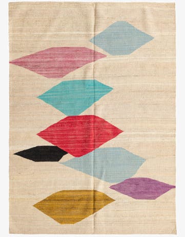4' 2 x 5' 9 Hand Woven Kilim Modern Wool Rug