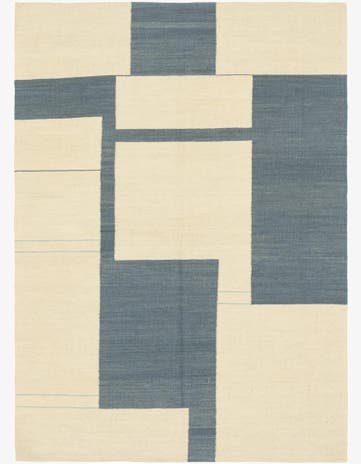 4' 3 x 5' 9 Hand Woven Kilim Modern Wool Rug