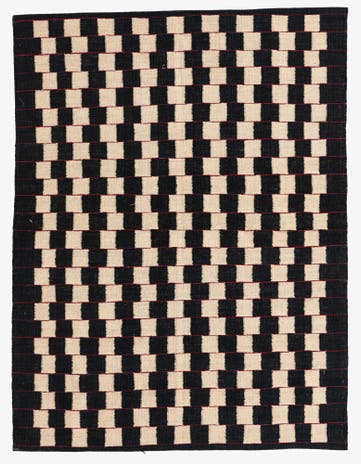 4' 4 x 5' 8 Hand Woven Kilim Modern Wool Rug
