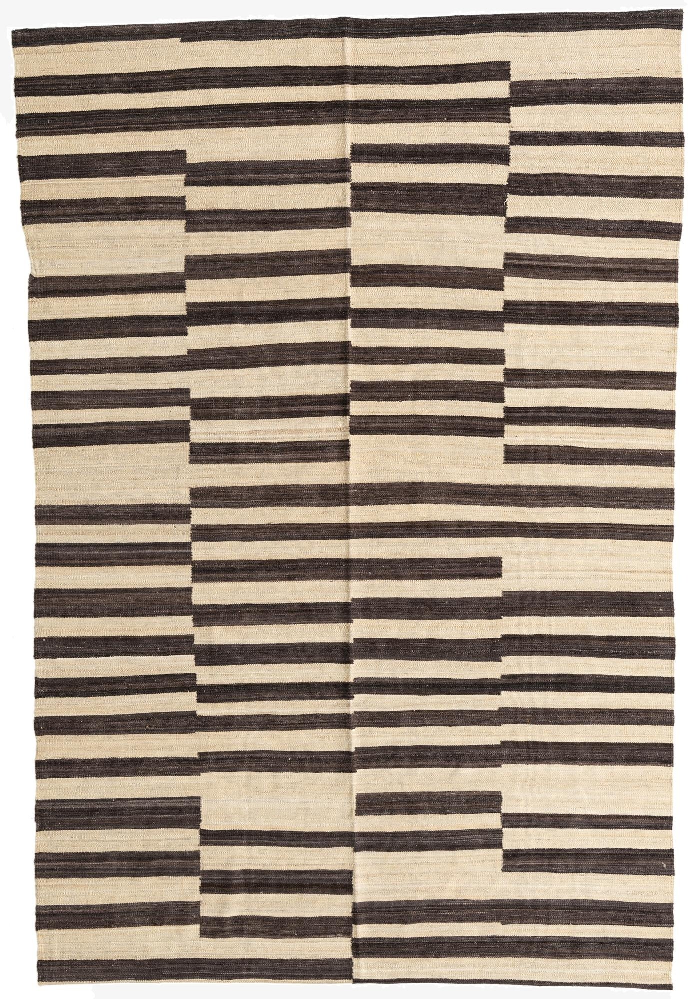 6' 6 x 9' 8  Hand Woven Kilim Modern Wool Rug