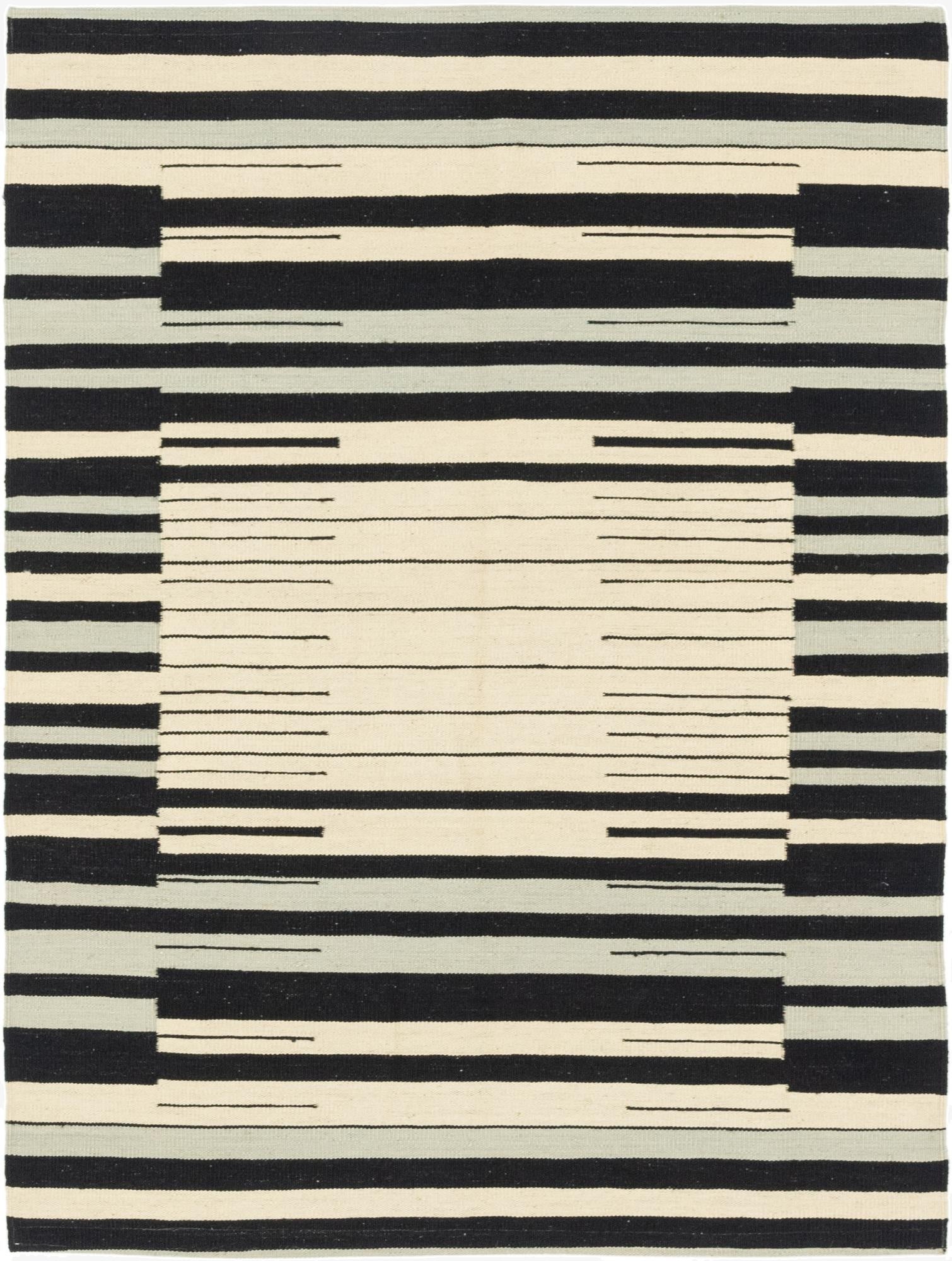 4' 4 x 5' 10  Hand Woven Kilim Modern Wool Rug