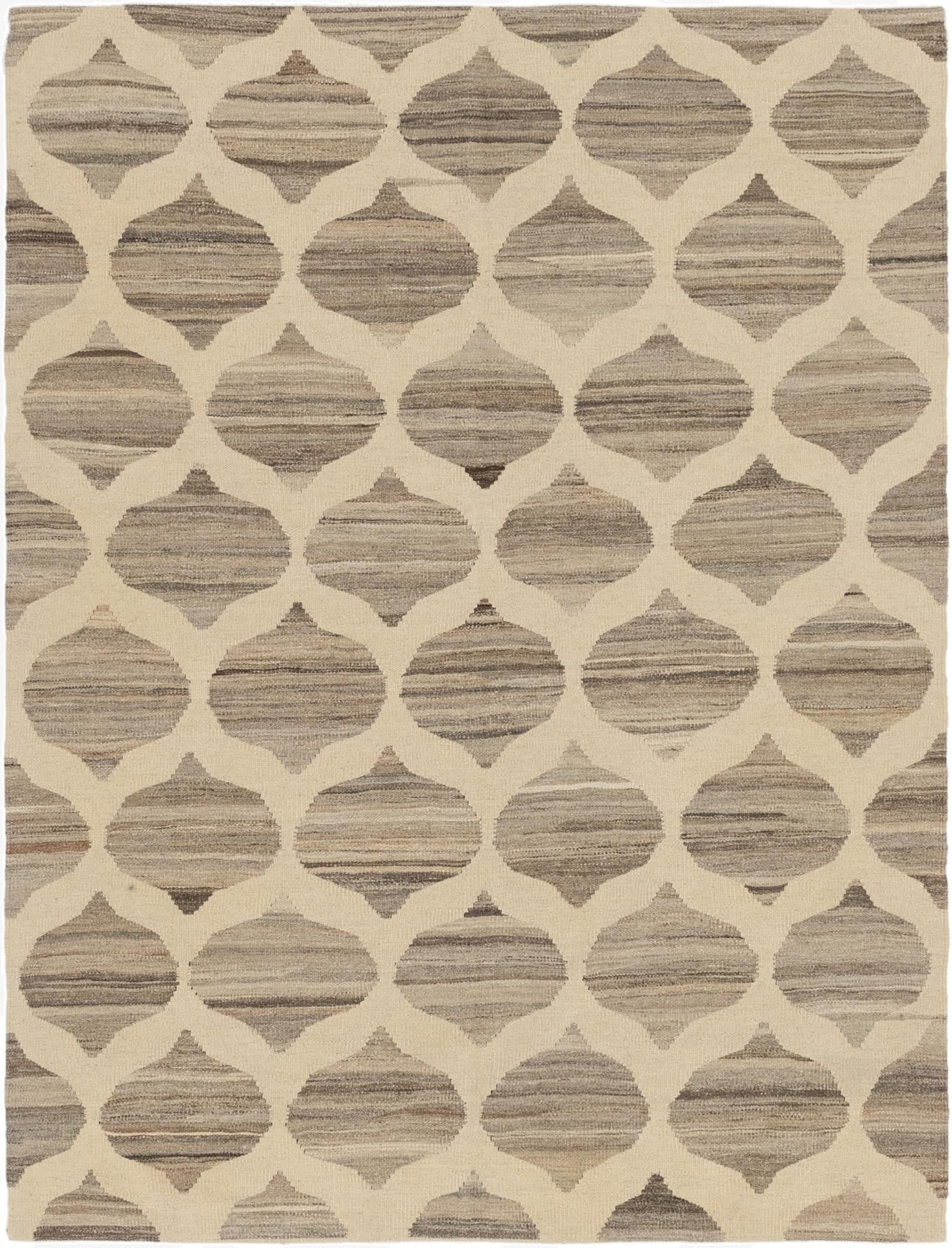 5' x 6' 7  Hand Woven Kilim Modern Wool Rug