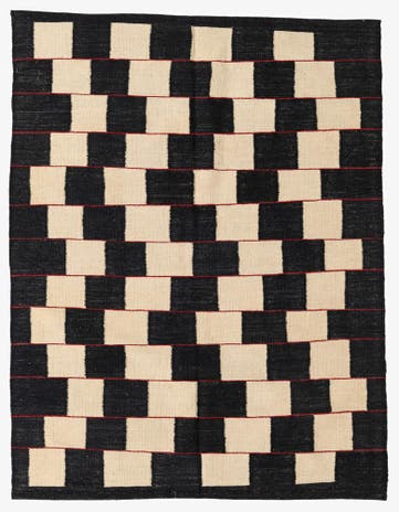 4' 5 x 5' 9 Hand Woven Kilim Modern Wool Rug