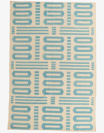 6' 7 x 9' 9 Hand Woven Kilim Modern Wool Rug