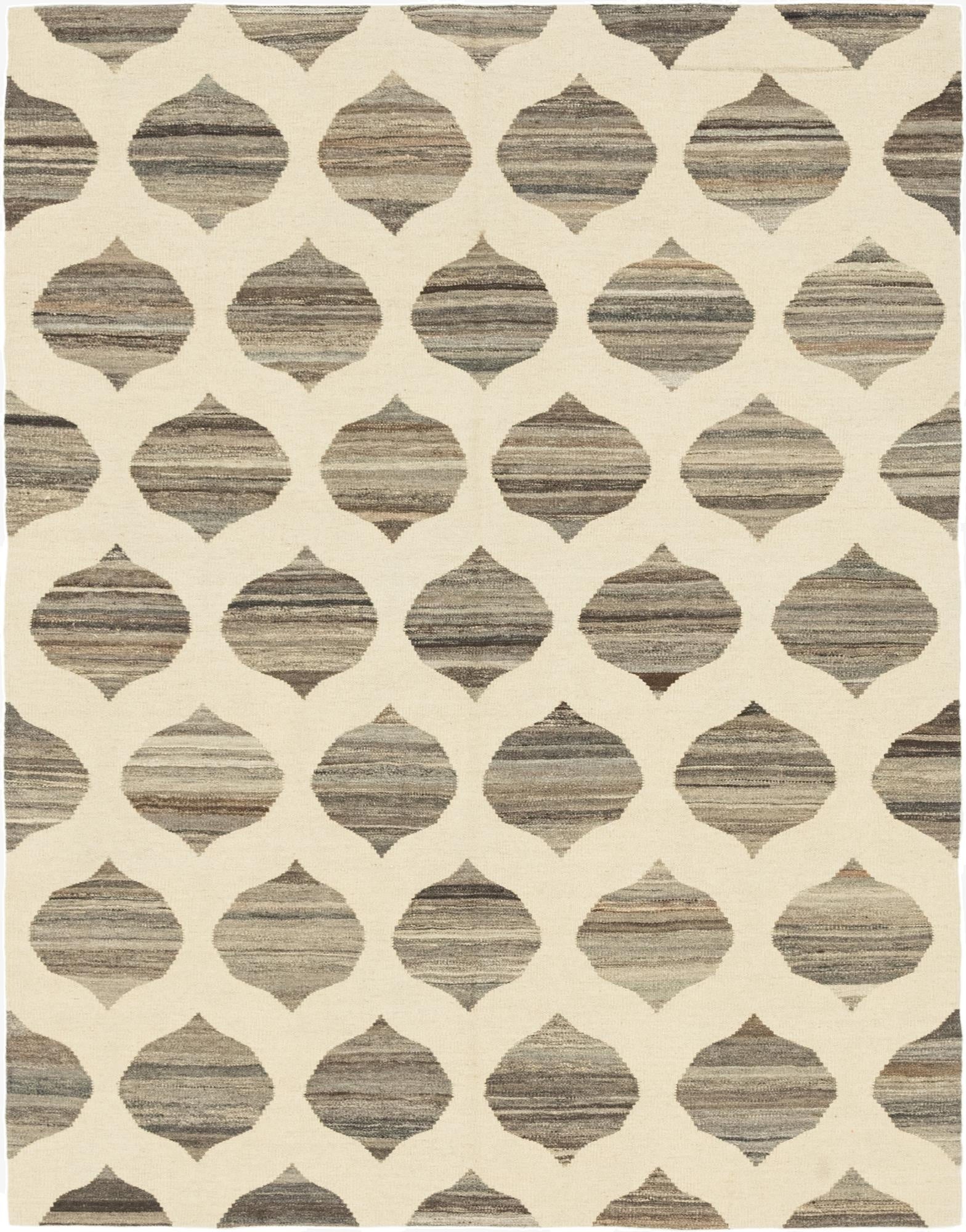 5' x 6' 6  Hand Woven Kilim Modern Wool Rug