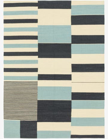 4' 3 x 5' 10 Hand Woven Kilim Modern Wool Rug