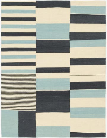 4' 5 x 5' 9 Hand Woven Kilim Modern Wool Rug