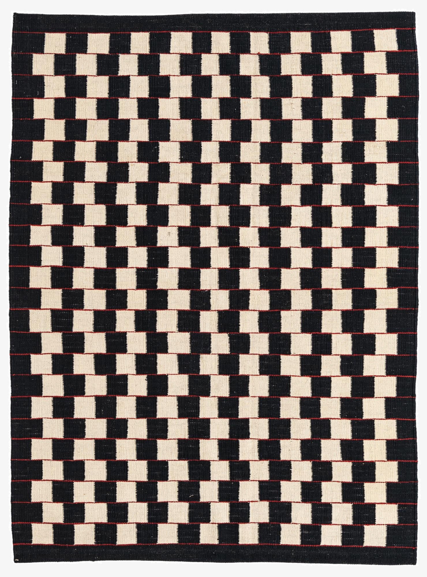4' 5 x 6'  Hand Woven Kilim Modern Wool Rug