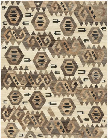 5' 3 x 6' 9 Hand Woven Kilim Modern Wool Rug