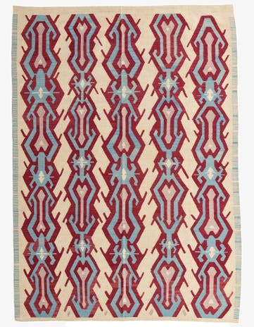 7' 1 x 9' 9 Hand Woven Kilim Modern Wool Rug