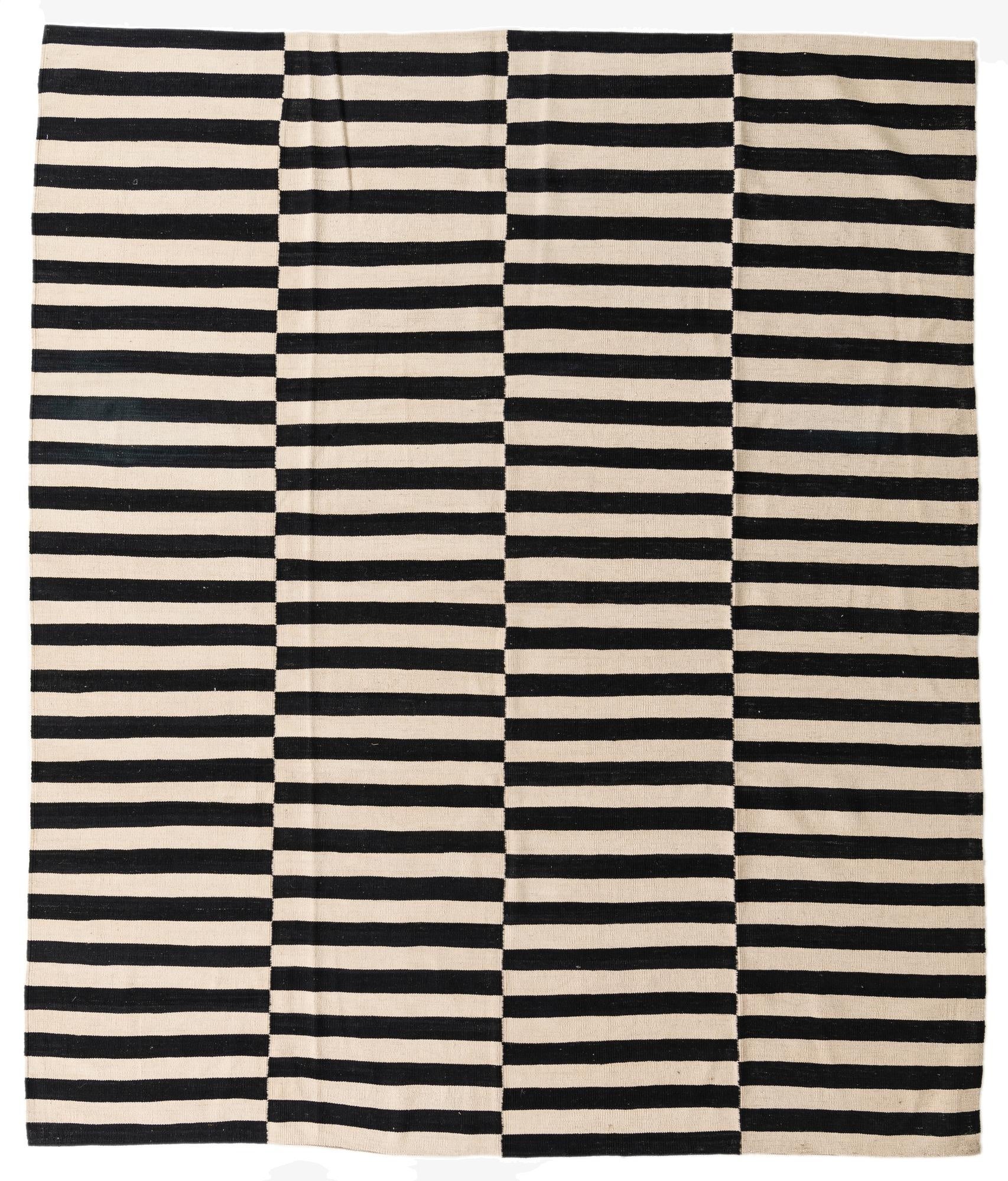 8' 4 x 9' 10  Hand Woven Kilim Modern Wool Rug