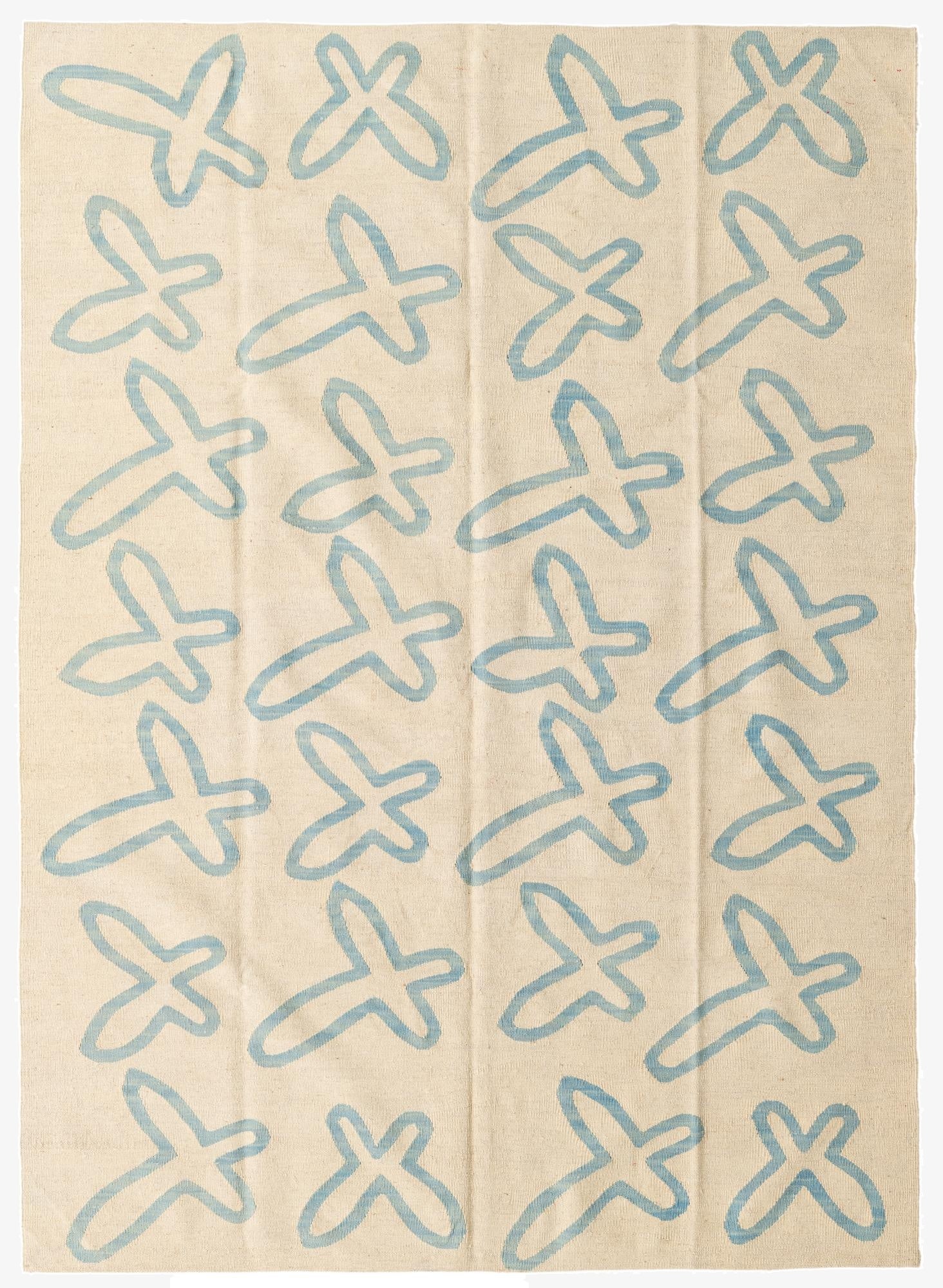 5' 8 x 7' 10  Hand Woven Kilim Modern Wool Rug