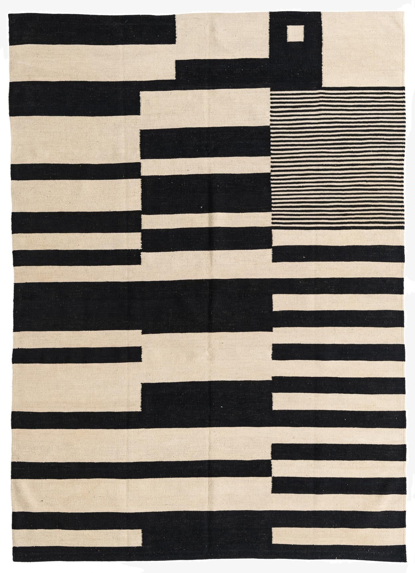 5' 7 x 7' 9  Hand Woven Kilim Modern Wool Rug