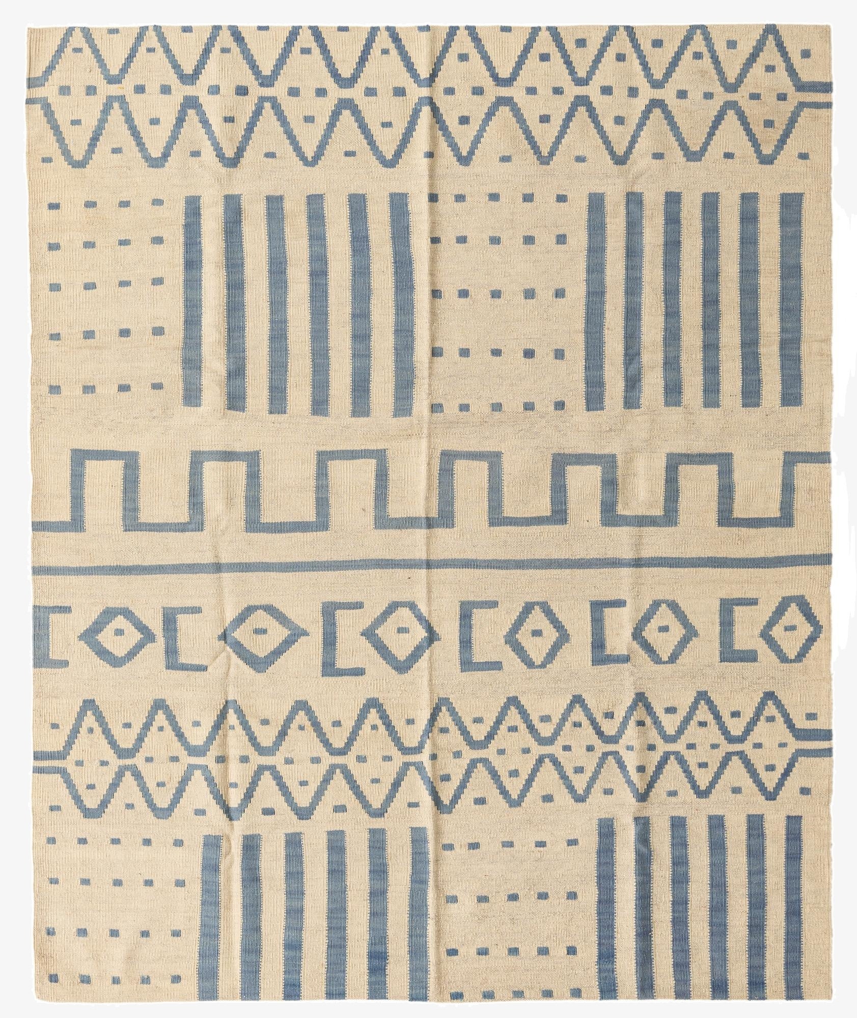 5' x 6' 7  Hand Woven Kilim Modern Wool Rug