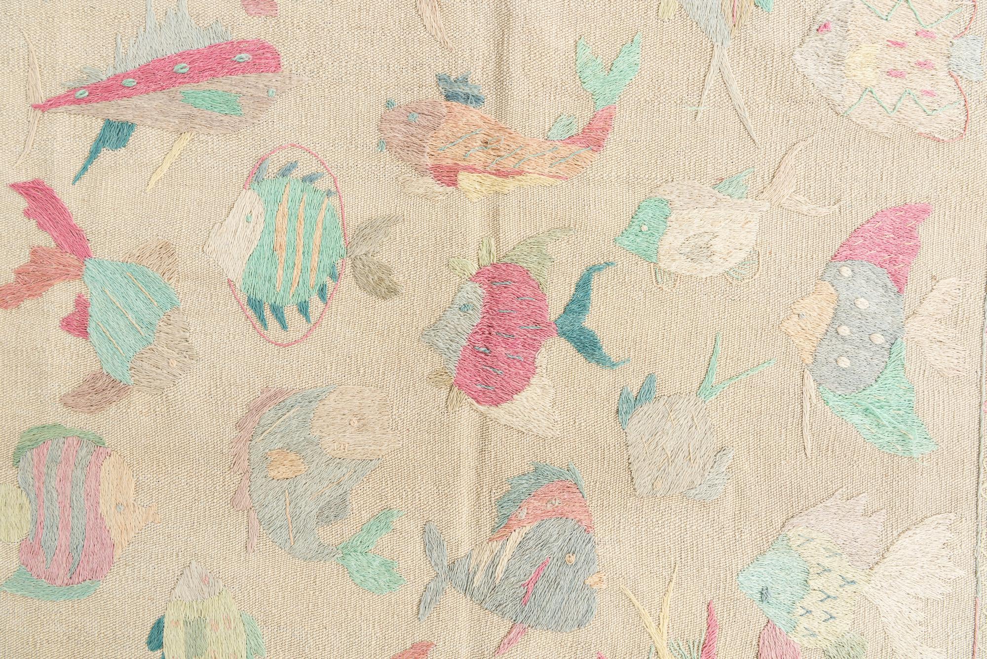 5' 5 x 7' 7 Hand Woven Kilim Suzani Wool Rug