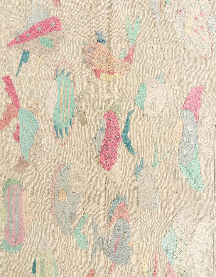 Detail image of 5' 5 x 7' 7  Hand Woven Kilim Suzani Wool Rug