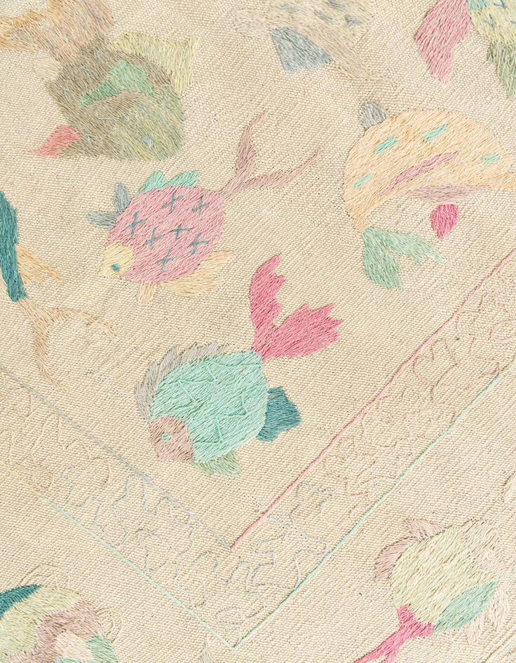 Detail image of 5' 5 x 7' 7  Hand Woven Kilim Suzani Wool Rug