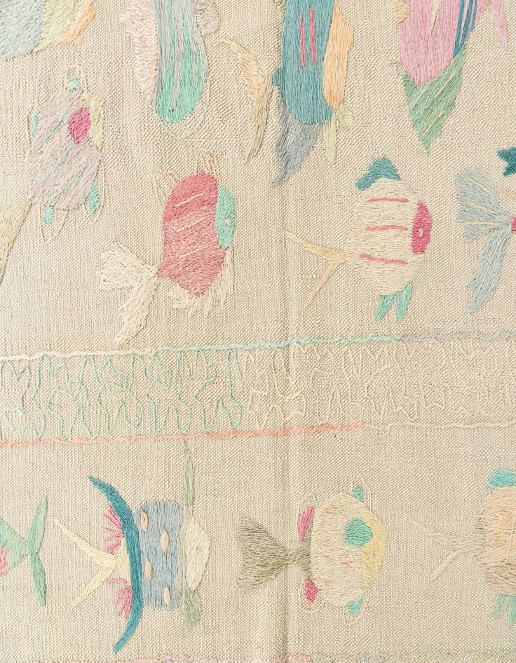 Detail image of 5' 5 x 7' 7  Hand Woven Kilim Suzani Wool Rug