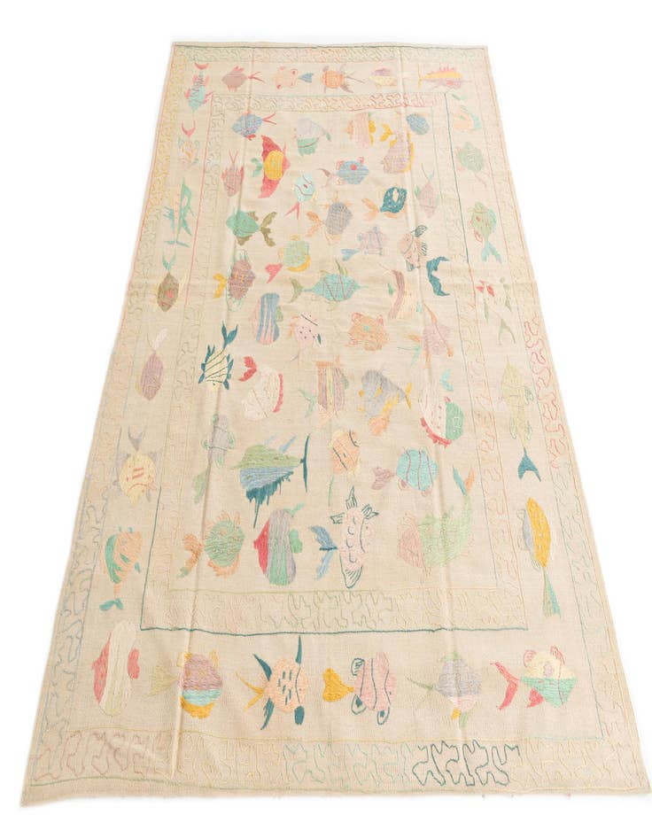 Detail image of 5' 9 x 7' 3  Hand Woven Kilim Suzani Wool Rug