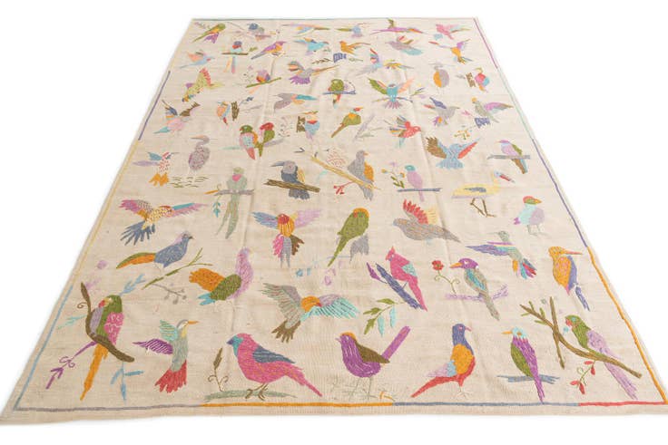 Detail image of 205cm x 280cm Tejido a mano Kilim Suzani Alfombra Lana