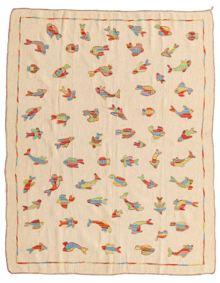 Detail image of 5' x 6' 5 Hand Woven Kilim Suzani Wool Rug