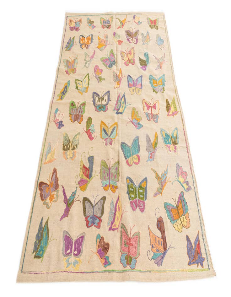 Detail image of 4' 10 x 6' 9  Hand Woven Kilim Suzani Wool Rug