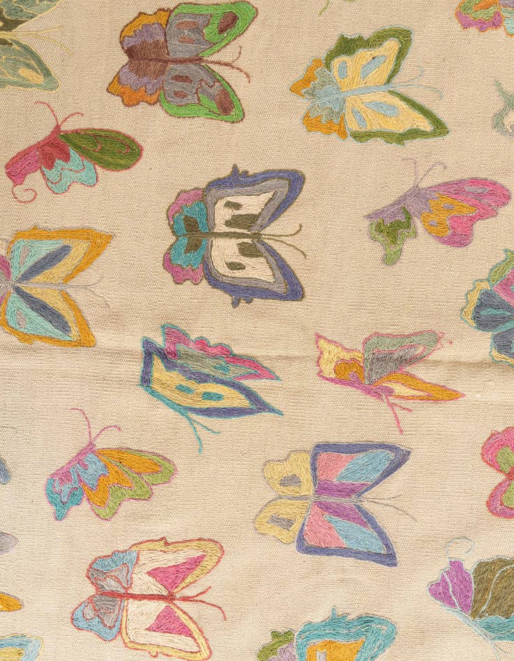 Detail image of 4' 10 x 6' 9  Hand Woven Kilim Suzani Wool Rug