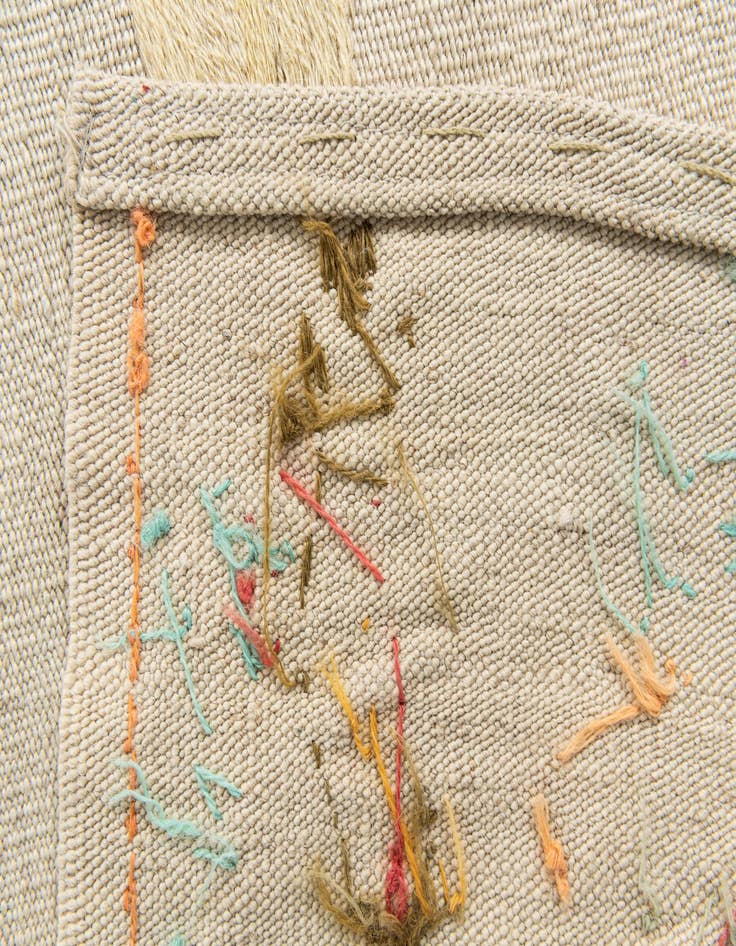 Detail image of 5' 1 x 6'  Hand Woven Kilim Suzani Wool Rug