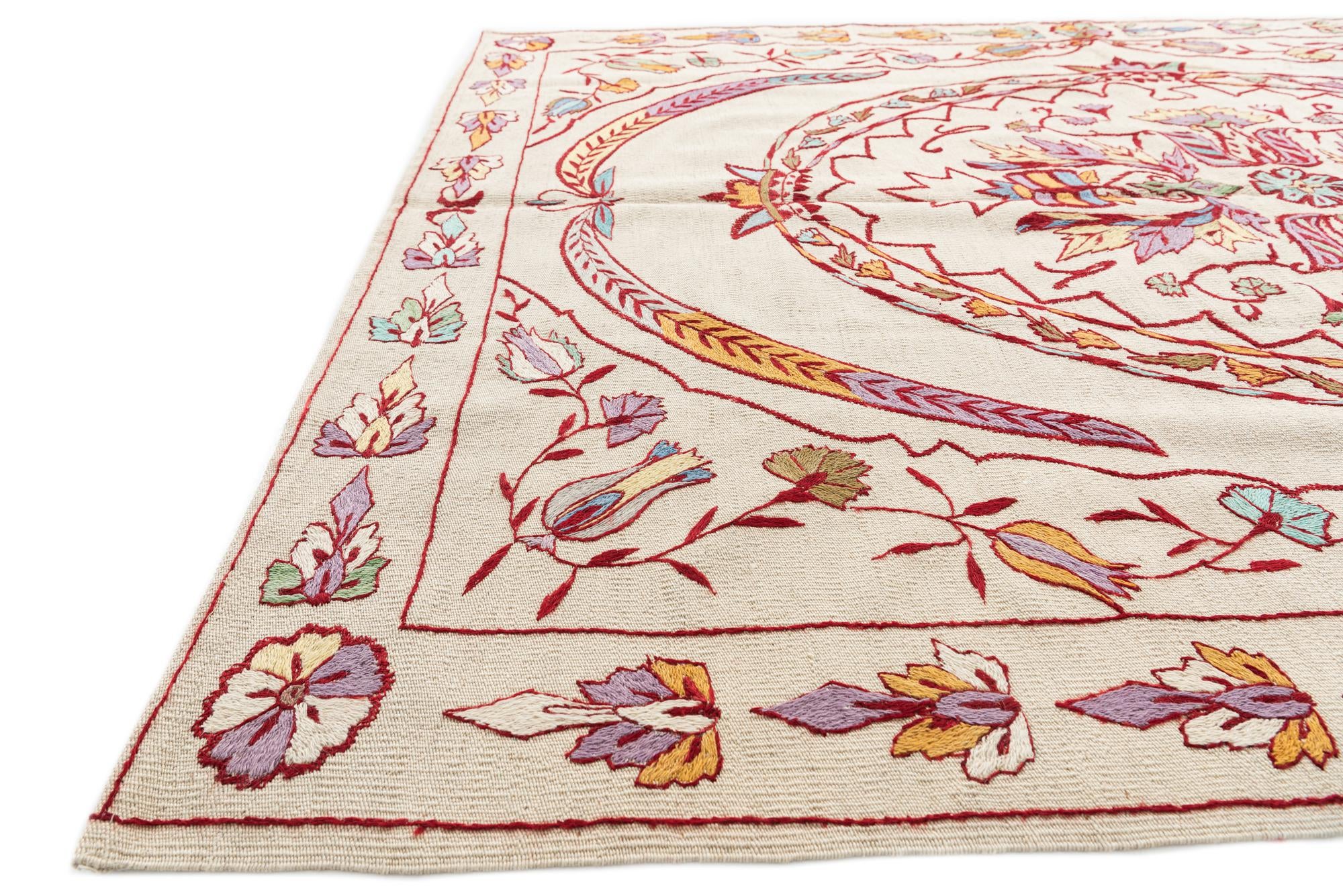 6' x 8' Hand Woven Kilim Suzani Wool Rug
