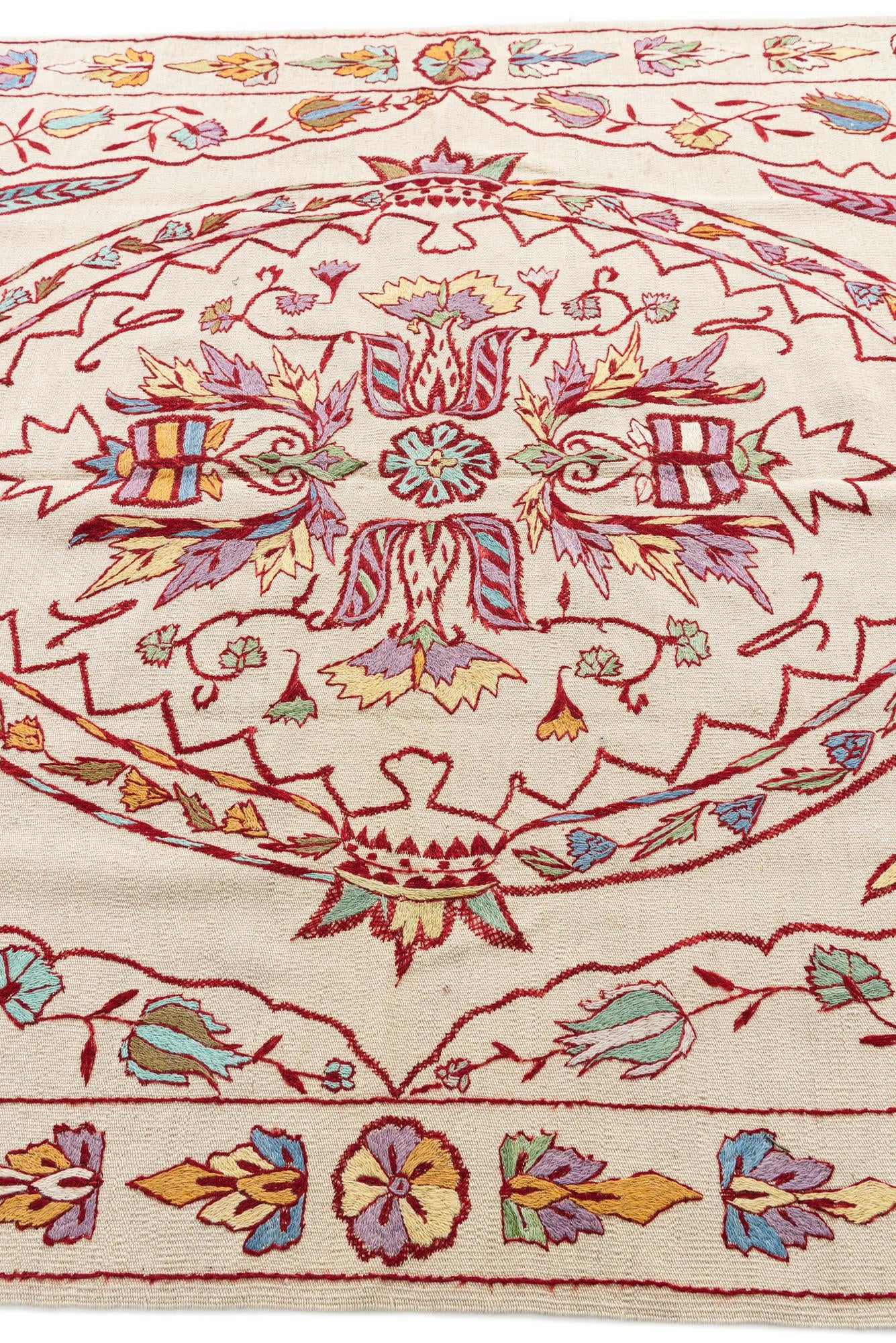 6' x 8' Hand Woven Kilim Suzani Wool Rug