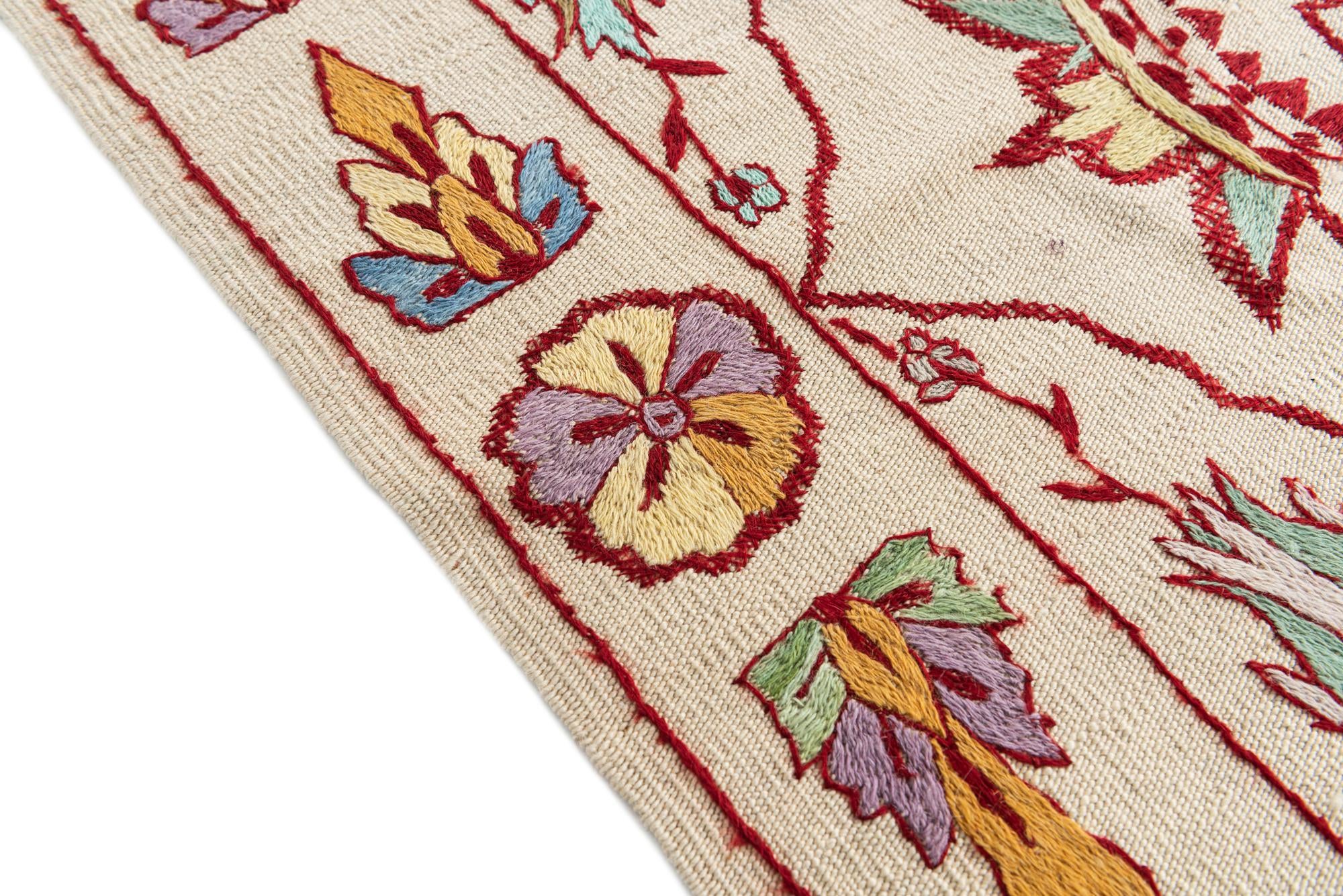 6' x 8' Hand Woven Kilim Suzani Wool Rug