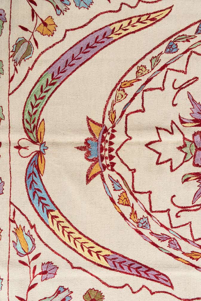 6' x 8' Hand Woven Kilim Suzani Wool Rug