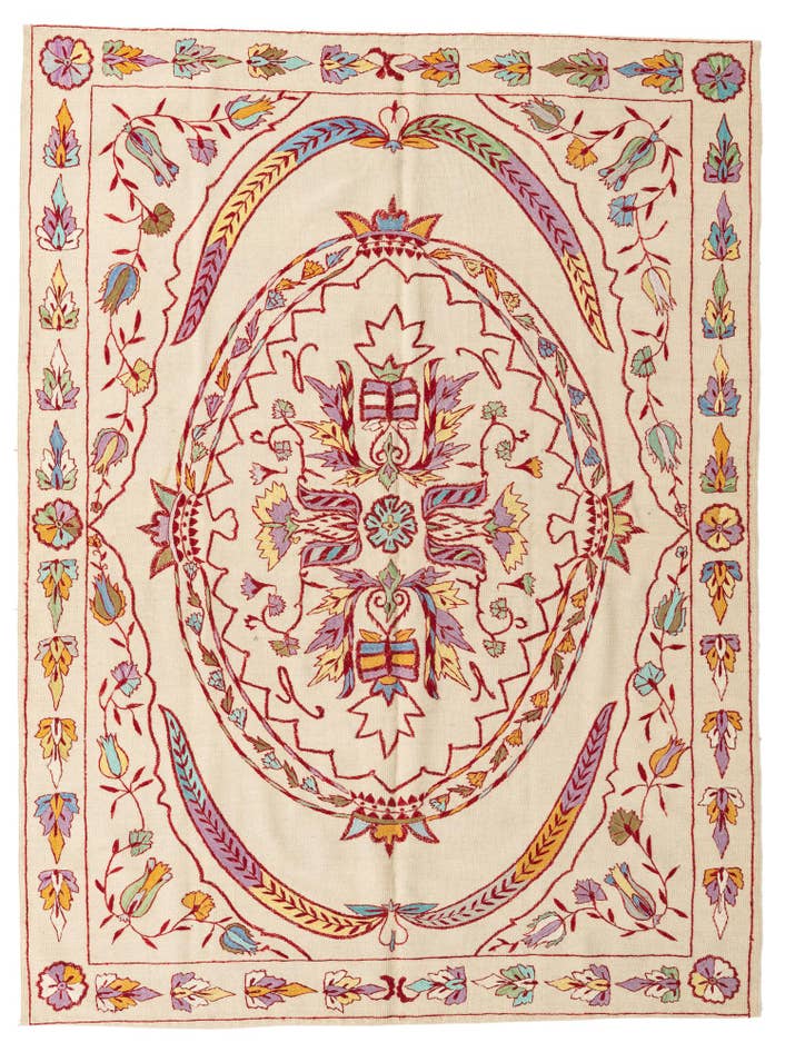 Detail image of 6' x 8' Hand Woven Kilim Suzani Wool Rug