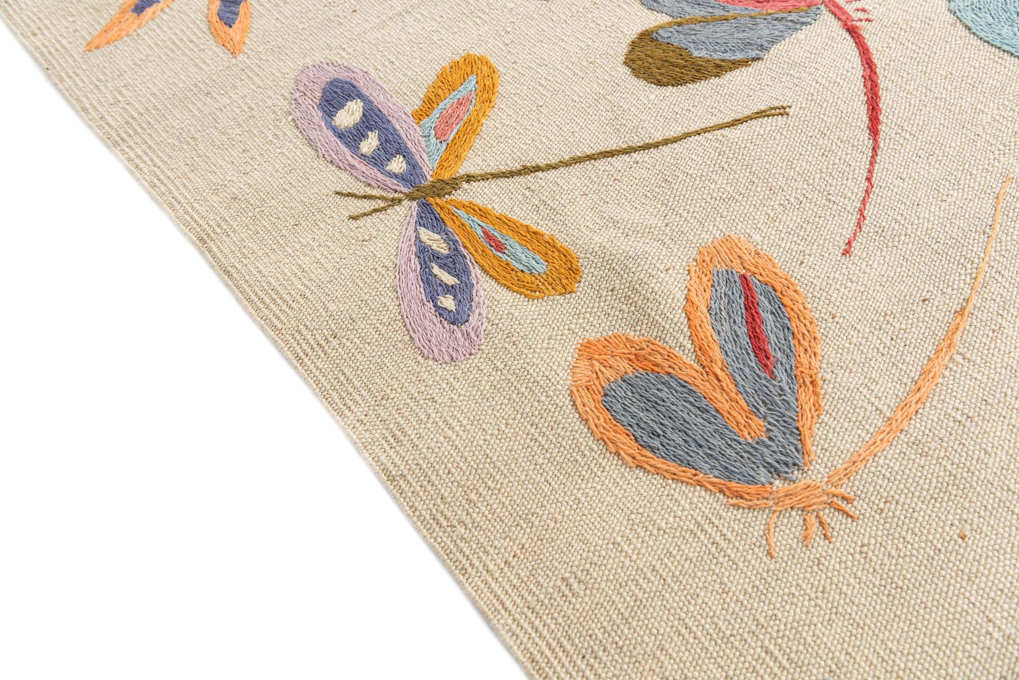 6' 7 x 9' 4 Hand Woven Kilim Suzani Wool Rug