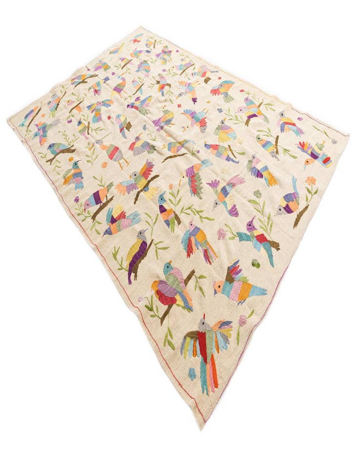 Detail image of 6' 3 x 9' 3  Hand Woven Kilim Suzani Wool Rug