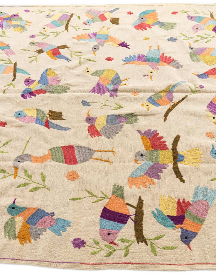 Detail image of 6' 3 x 9' 3  Hand Woven Kilim Suzani Wool Rug