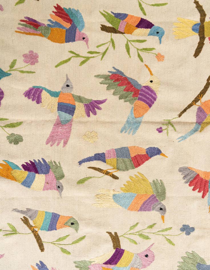 Detail image of 6' 3 x 9' 3  Hand Woven Kilim Suzani Wool Rug