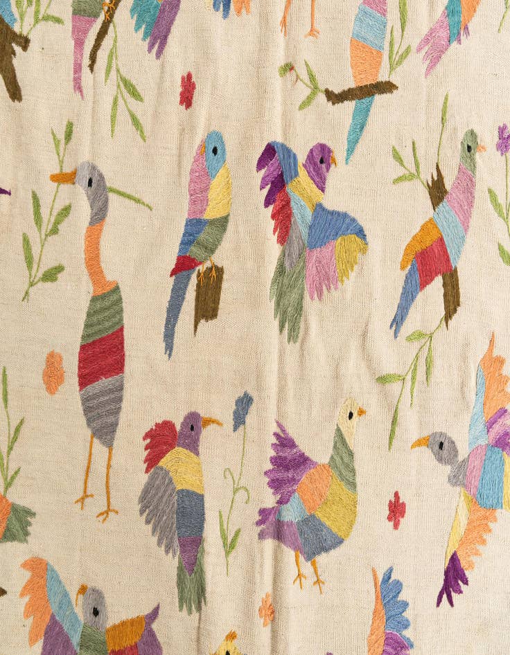 Detail image of 6' 3 x 9' 3  Hand Woven Kilim Suzani Wool Rug