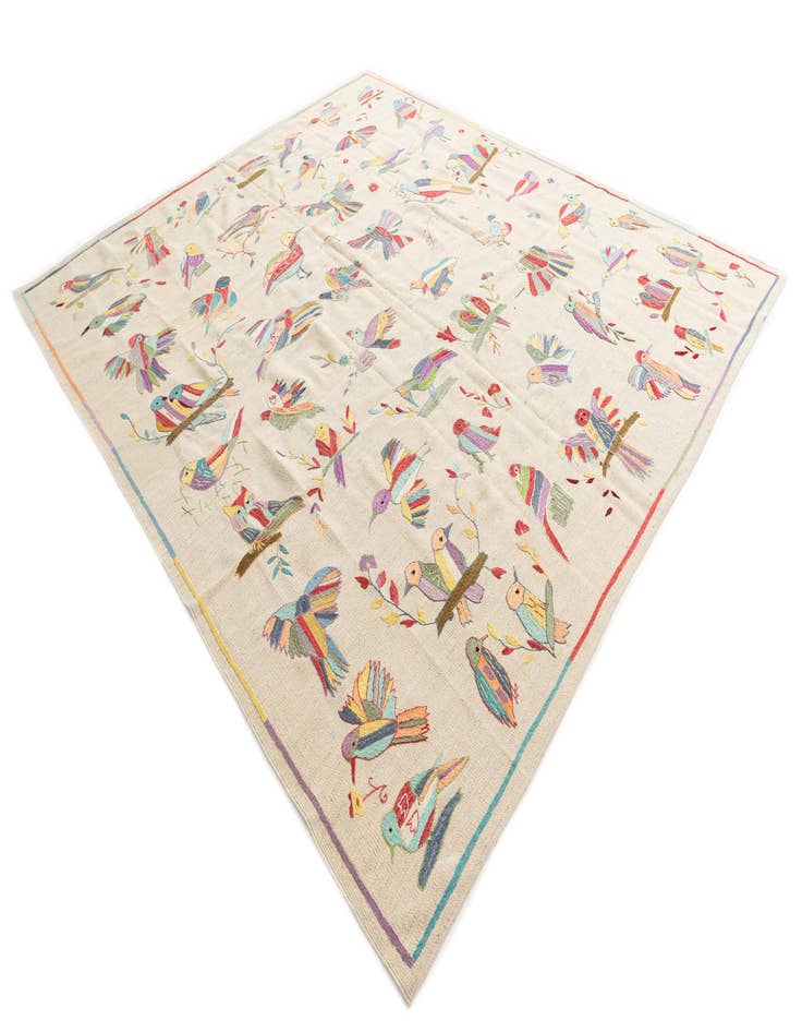 Detail image of 8' 2 x 9' 7  Hand Woven Kilim Suzani Wool Rug