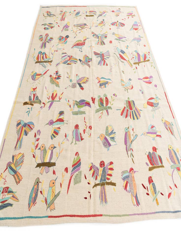 Detail image of 8' 2 x 9' 7  Hand Woven Kilim Suzani Wool Rug