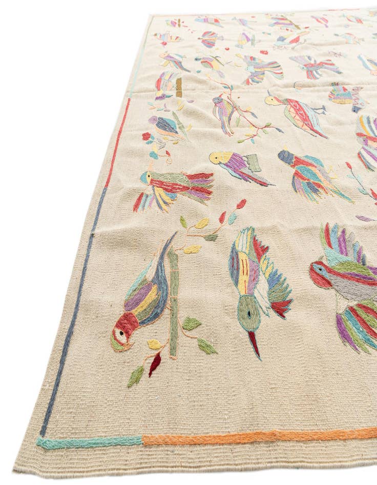 Detail image of 8' 2 x 9' 7  Hand Woven Kilim Suzani Wool Rug