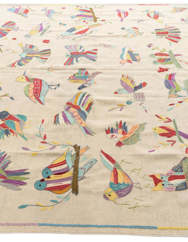 Detail image of 8' 2 x 9' 7  Hand Woven Kilim Suzani Wool Rug